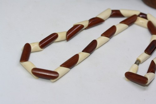 Collar de madera vintage africano hecho a mano cuentas largas de madera tribal de 18" para dama y mujer - Imagen 15 de 22