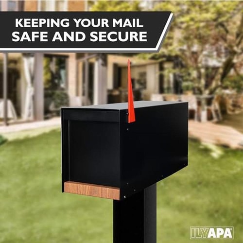 Heavy Duty Modern Mailbox All Weather Protection Large Capacity Design Black New - Picture 7 of 7