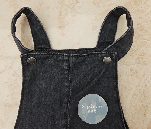 New F&F Kids Girls Age 1.5 2 Blue Denim Pinafore Dress Toddler Infant 18-24M - Picture 2 of 9