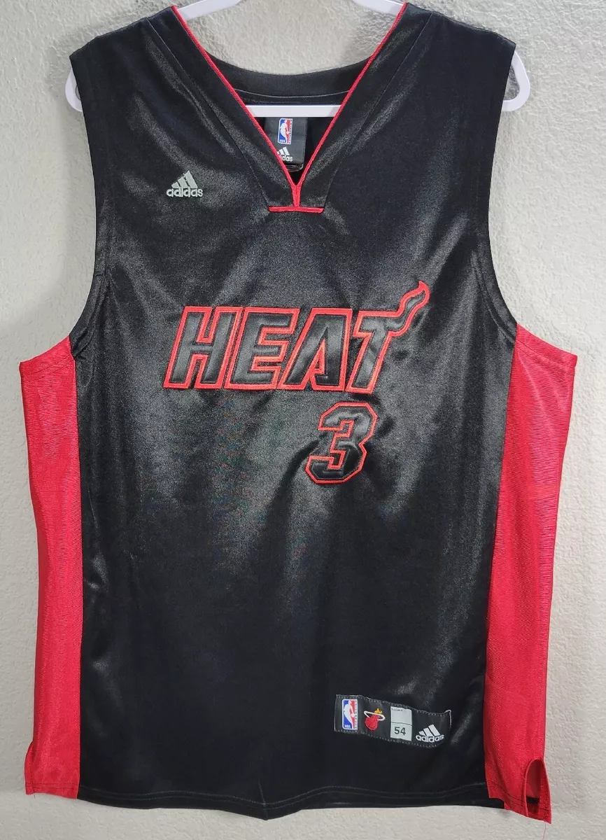 Miami Heat Dwayne Wade Adidas Basketball Jersey Black & Red Color