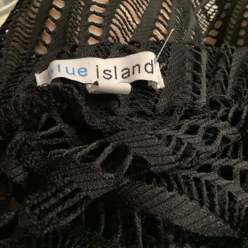 Woven Long CRUISE BEACH SLIT SKIRT PULL UP Black Open Weave PARTY NEW - Picture 2 of 5