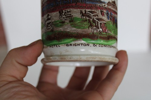 Antique Mid-19th Century Hotel Brighton & Concourse Transfer Childrens Mug (3") - Picture 7 of 21