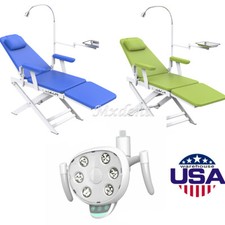 Blue/Green Dental Simple Type Folding Chair /Oral LED Reflectance Light Lamp