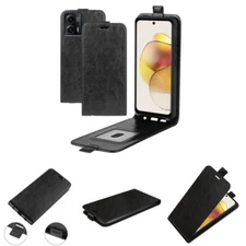 Magnetic Vertical PU Leather Up & Down Flip Wallet Phone Case Cover For Motorola