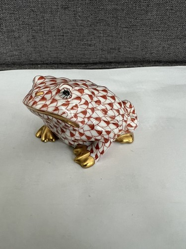 Rana de rejilla de óxido de porcelana Herend vintage rara ¡COMO NUEVA! - Imagen 1 de 11