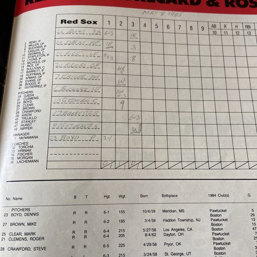 Boston Red Sox Fenway Park Official 1985 Magazine W/ Joe Morgan Autographed - Picture 10 of 11