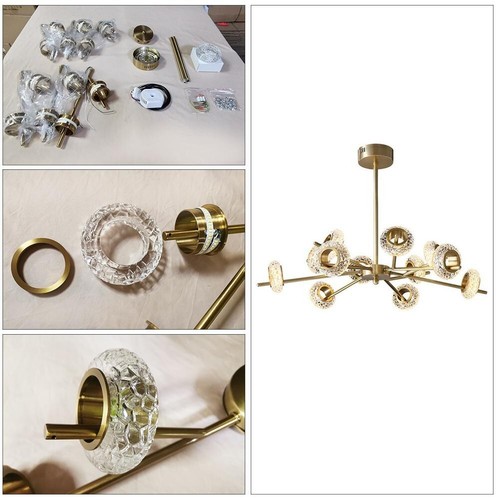 12-Light Cluster Pendant Light Retro Pendant Light Fixture Adjustable Chandelier - Picture 8 of 9