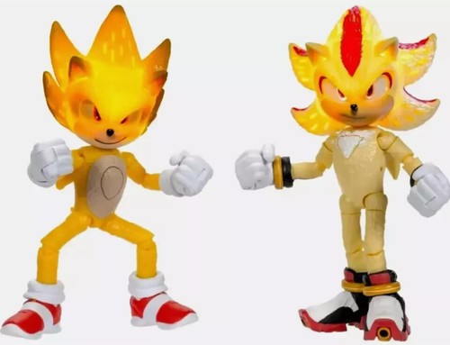 Sonic the Movie 3 Super Sonic x Super Shadow Jakks Pacific 5” Light Up Figure - Picture 6 of 11