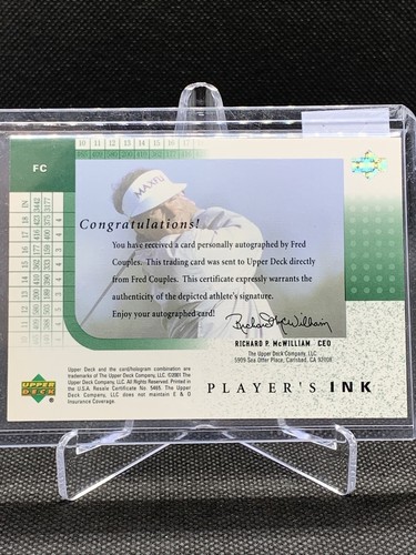 2001 UD PLAYERS INK FRED COUPLES ON CARD AUTO SIGNED AUTOGRAPH ⛳️ - Picture 2 of 2