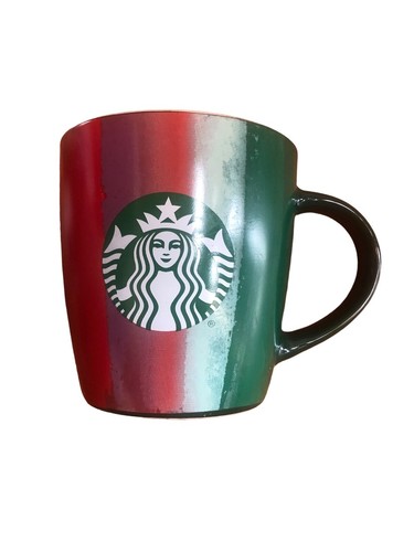 Starbucks Tasse 2021 Christmas Holiday Paint Stripes 12oz - Bild 1 von 4