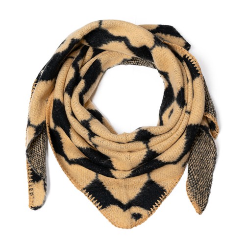 Sciarpa maglia sciarpa a maglia foulard triangolare sciarpa invernale foulard cuore motivo bicolore - Foto 13 di 24