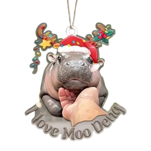 1x Christmas Ornament Jesus Hippopotamus 2d Christmas Acrylic Hanging Decoration - Picture 14 of 15