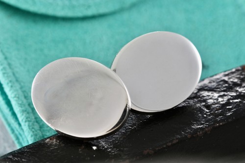 Tiffany & Co. Men's Plain Engravable Oval Cufflinks - 第 5/10 張圖片