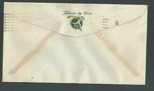 1938 Lincoln Ne Rosewell Floral Co In Yellow & Green W/Back Logo Flowers By Wire - Picture 2 of 2