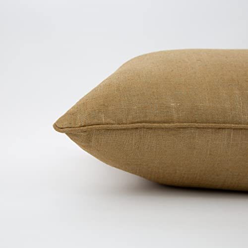 Indoor Alchemy Linen Copper Rectangular Throw Pillow Gold Lumbar Pillow - Picture 4 of 7