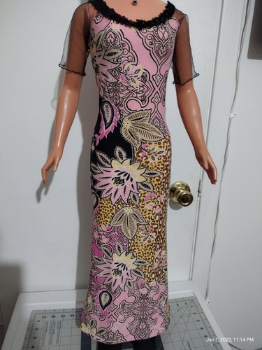 Black and Pink Long Dress for My size 36"/38" Barbie . - Picture 11 of 16