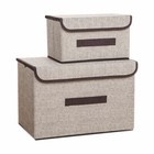 Aufbewahrungsboxen für den Wohnbereich aus Stoff/Textil Aufbewahrungskorb mit Deckel