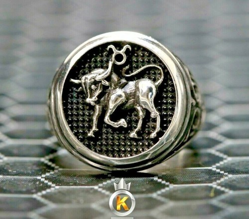 Sternzeichen Ring Stier Ring 925 Silber Stier Siegel April Mai Stier Sternzeichen - Bild 2 von 6