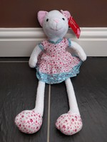 Morrisons White Long Legs Cat Pink Blue Floral Dress Soft Toy 16 Tall Cute Morrisons White Long Legs Cat Pink Blue Floral Dress Soft Toy 16 Tall Cute