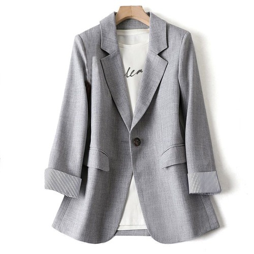 Women Fashion Blazer Cardigan Suit Jacket Coat Casual Notched Lapel Long Sleeve - Picture 8 of 9