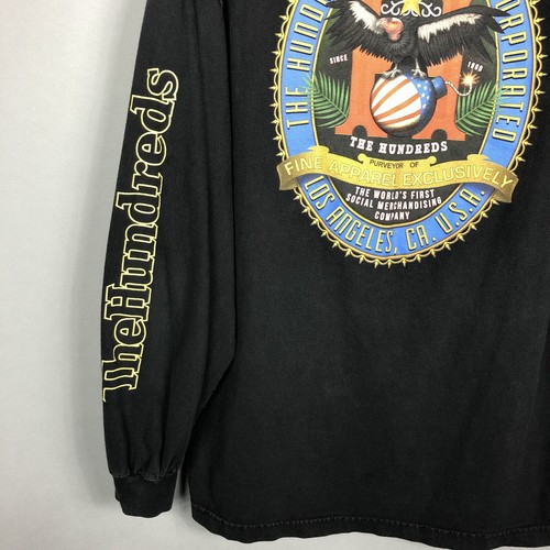 The Hundreds Is Huge Y2K Long Sleeve Graphic Shirt Black XL Condor USA Casual - Picture 5 of 8
