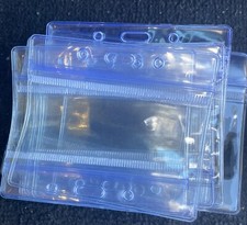 25 ID Horizontal Badge Plastic Holder Zip Lock Zipper ID Card Waterproof A9