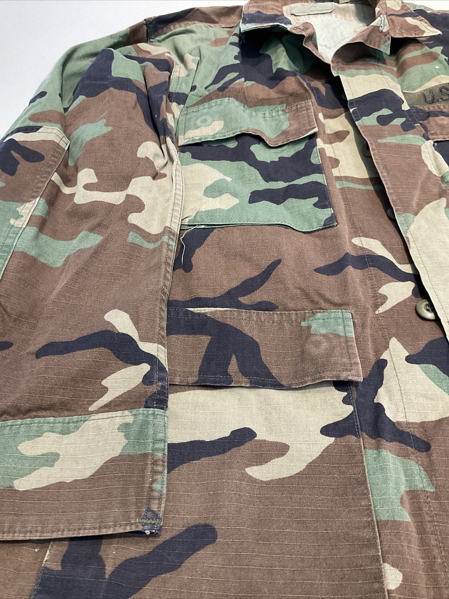 Vtg 2000 U.S. ARMY Coat Woodland Camo Ripstop Patch Medium