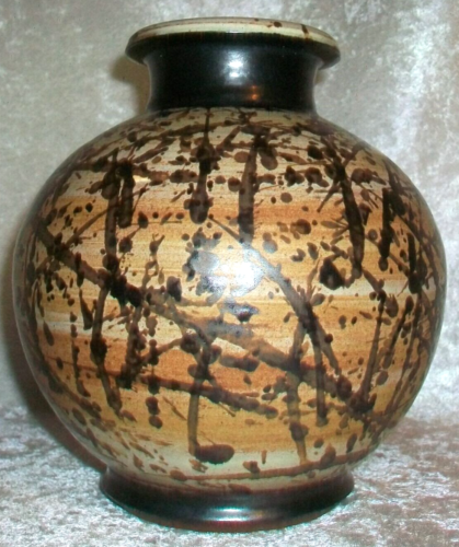 Vintage Paul Volckening Abstract Expressionist Stoneware Art Pottery Vase USA - Picture 6 of 21