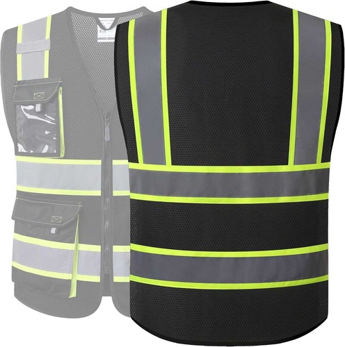 Reflektierende Sicherheitswesten Warnweste mit Taschen Mesh ANSI/ISEA Osha LARGE - Bild 20 von 26