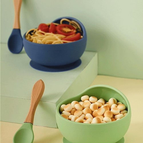 Silicone Baby Feeding Bowl Food Grade Toddler Kids Suction Bowl With Spoon Kit - Picture 3 of 18