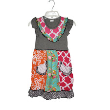 Girls Short Sleeve Dress Multicolor Ruffle Size 8-9 years XXXXL Brand