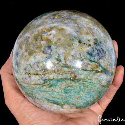 Enorme esfera/bola gema de curación mineral de cristal de aventurina verde natural de 2,3 kg 4,7" - Imagen 6 de 6