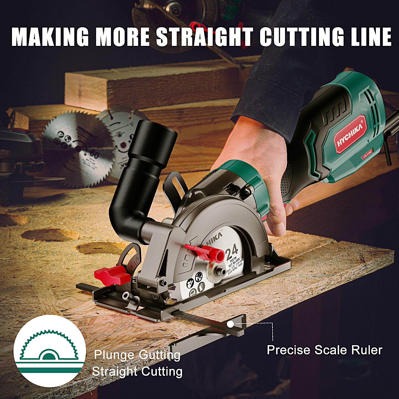 HYCHIKA Kreissäge 750W Mini Handkreissäge Tauchsäge Minisäge inkl 3 Sägeblätter | eBay