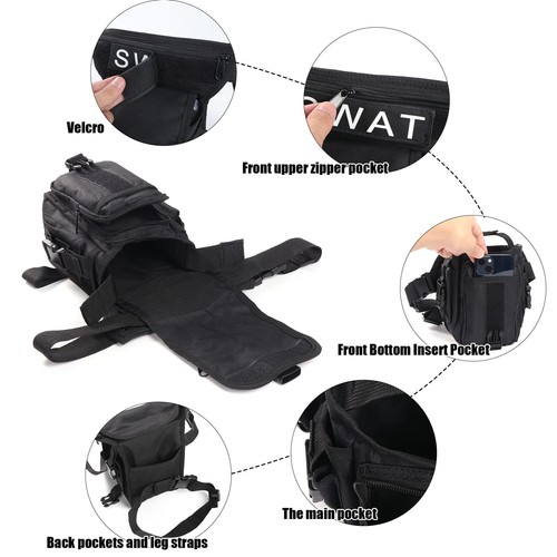 Tactical Leg Drop Bag Thigh Waist Bag Nylon Outdoor Hunting Travel Hiking Bag - Picture 4 of 10