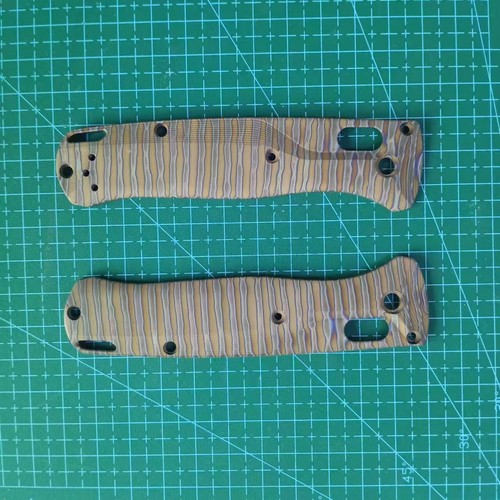 1 Pair Titanium Handle Scales for Benchmade Bugout 535 Folding Knife New - Picture 4 of 9