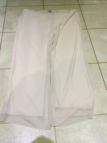 CHESCA Blush Nude Pink Satin Trim Chiffon Trouser UK 24 US 20 Formal Dress - Picture 3 of 6
