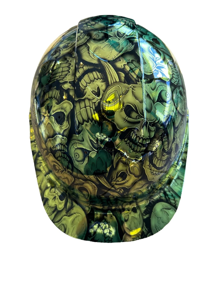Hard Hat Ridgeline Hydro dipped Full Brim vented Custom Chrome Gold Insanity - Image 2 of 4