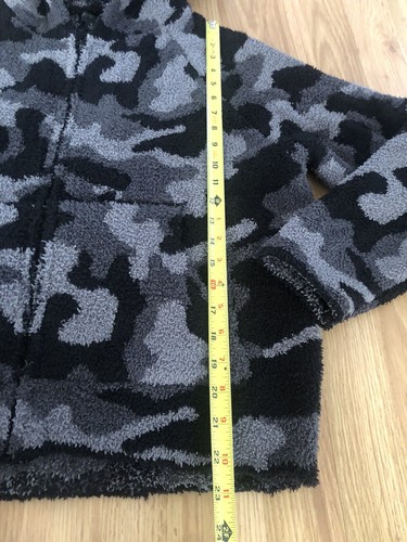 Barefoot Dreams Cozy Chic Camo Zip Hoodie Jacket Gray & Black Size SM - Picture 6 of 9