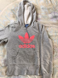 grey and pink adidas hoodie