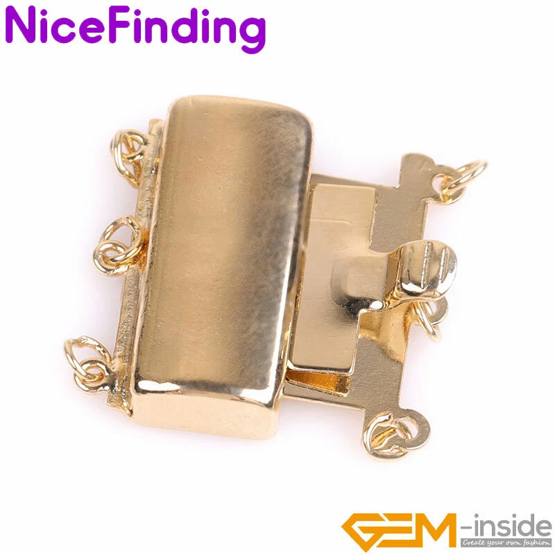 14K Gold Filled Box Snap Pearl Necklace Bracelet Jewelry Clasps Layering Closure - Image 4 of 4