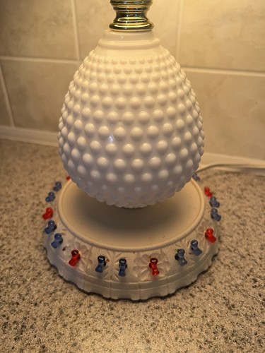 Vintage Retro Lawnware 16” Table Lamp With Lighted Base Camping Red White & Blue - Picture 13 of 14