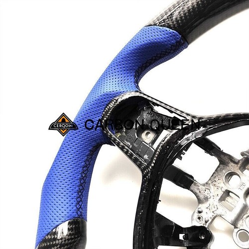 REAL BLACK CARBON FIBER STEERING WHEEL FOR HONDA CIVIC BLUE ACCENT 2020 UP - Picture 4 of 7