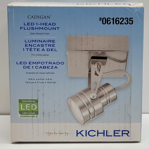 NEW - Kichler Lighting Cadigan Satin Nickel LED Flush Mount Adjustable Light - Picture 22 of 24