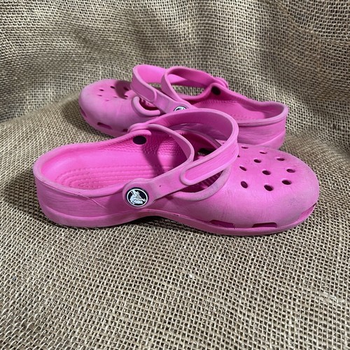 Crocs Shayna rosa Mary Jane Slipper Schuhe Größe 4 getragen gelesen - Bild 3 von 8