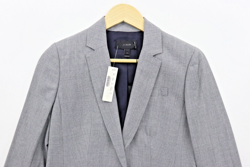 NWT J.Crew Women's Tollegno 1900 Campbell Traveler Blazer Italian Wool Grey Sz 2 - Picture 6 of 20