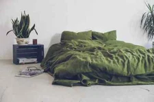 Linen Bedding set, 3PCs Queen Size Duvet cover with Pillowcases, Quilt cover set