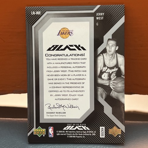 2007-08 Oberdeck schwarz Jerry West Auto On Lakers Aufnäher #'d 25 - Bild 5 von 7