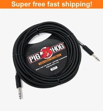 PIG HOG PTRS30BK VINTAGE SERIES “BLACK WOVEN” TRS CABLE, 30 FT - New