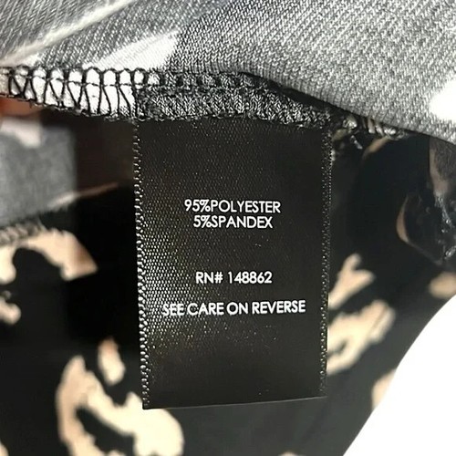 Haut torrid femme taille 2X ouvert devant noir imprimé animal stretch manches 3/4 - Photo 10 sur 10