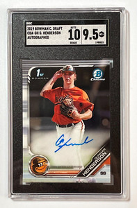GUNNAR HENDERSON 2019 Bowman 1ST Chrome Orioles RC Rookie/Auto/Autograph SGC 9.5